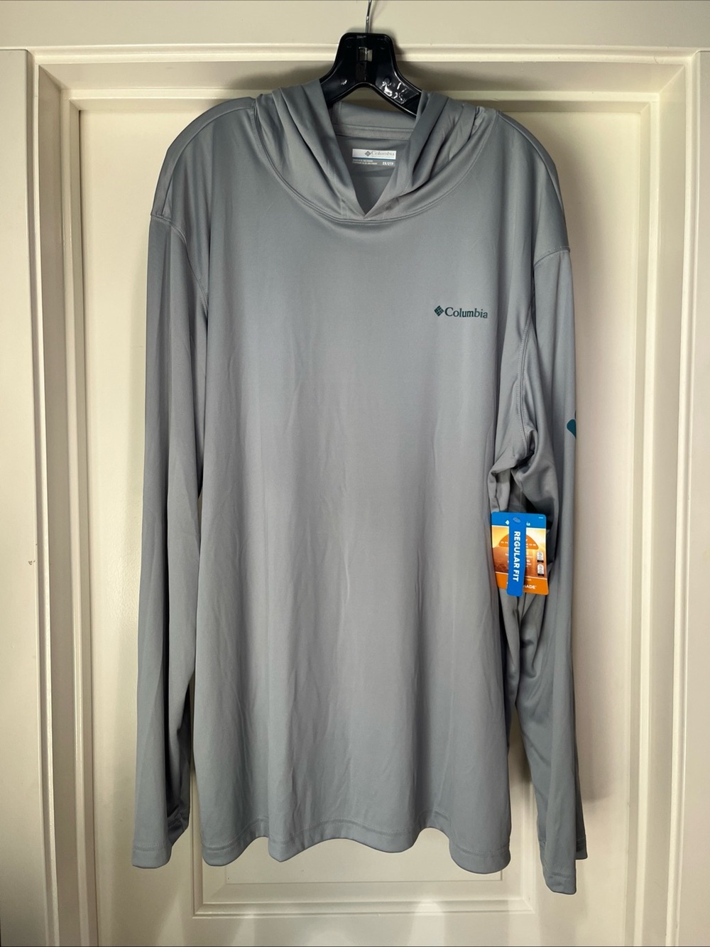 Mens 2X Big Columbia Rapid Creek Hoodie Gray UPF50 Sun Protection Shirt New Tag